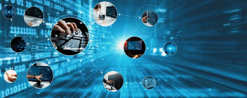 Computer programming, coding and AI artificial intelligence NLP data development Stock Photos