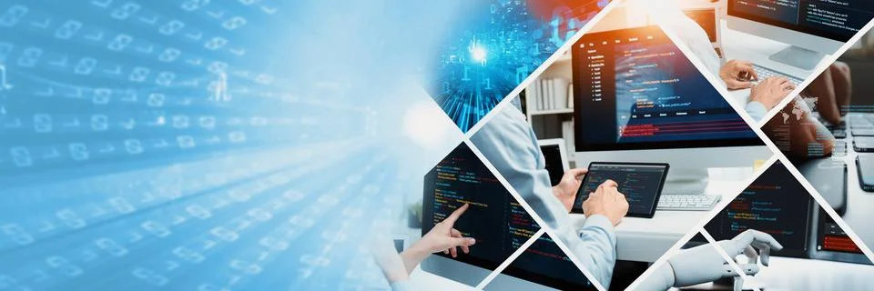 Computer programming, coding and AI artificial intelligence NLP data development 库存照片