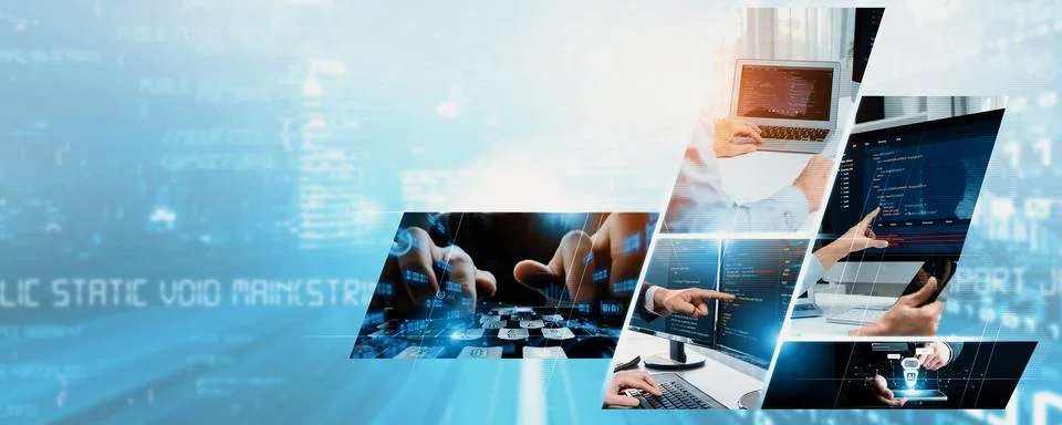 Computer programming, coding and AI artificial intelligence NLP data development Foto stock