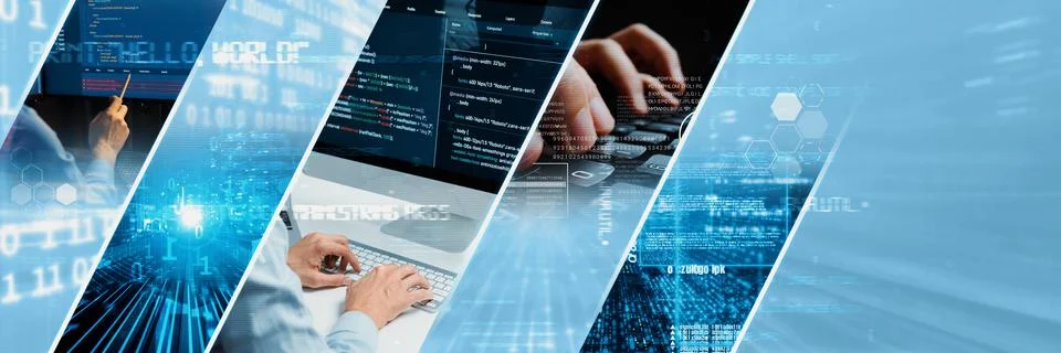 Computer programming, coding and AI artificial intelligence NLP data development Foto stock