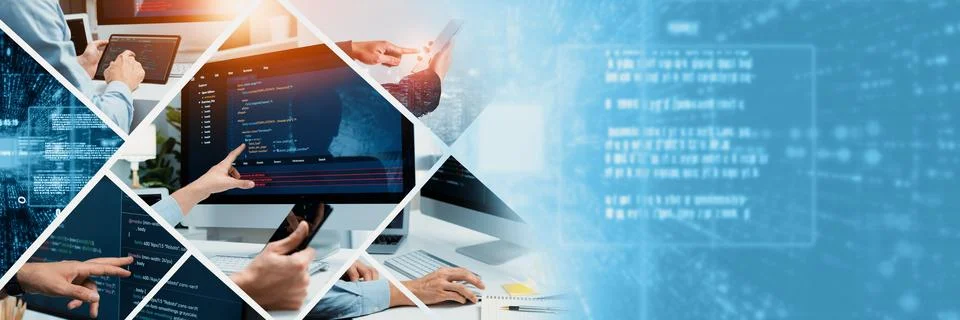 Computer programming, coding and AI artificial intelligence NLP data development Stock Photos