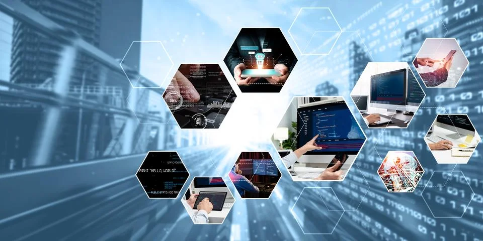 Computer programming, coding and AI artificial intelligence NLP data development Stock-Fotos