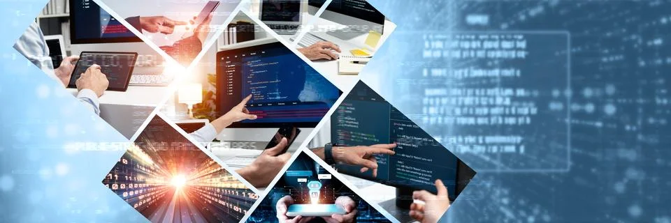 Computer programming, coding and AI artificial intelligence NLP data development Stockfoto's