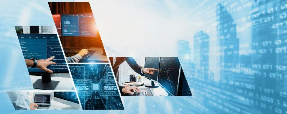 Computer programming, coding and AI artificial intelligence NLP data development Stock-Fotos