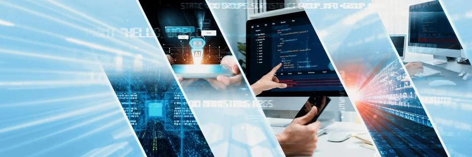 Computer programming, coding and AI artificial intelligence NLP data development Stockfoto's