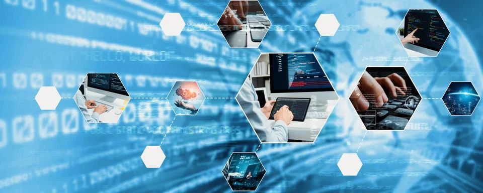 Computer programming, coding and AI artificial intelligence NLP data development 库存照片