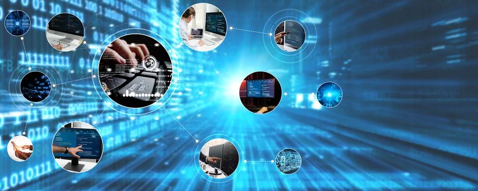 Computer programming, coding and AI artificial intelligence NLP data development Stockfoto's