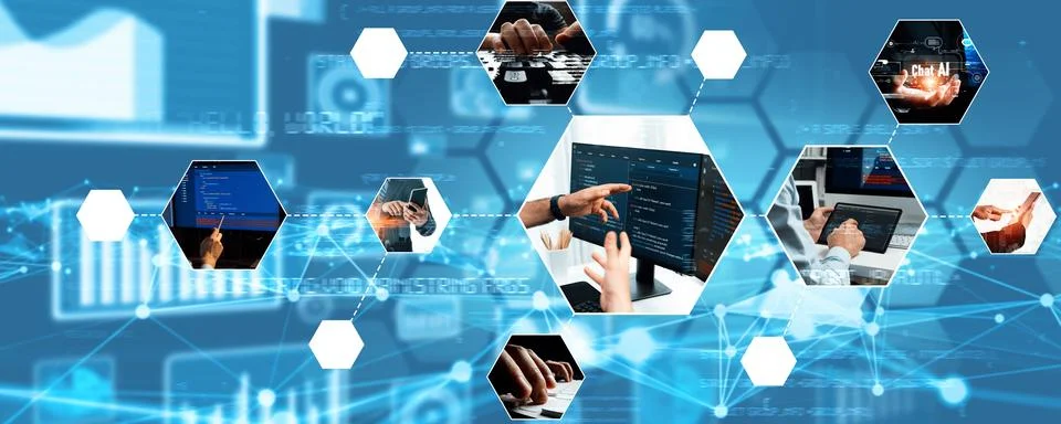 Computer programming, coding and AI artificial intelligence NLP data development 스톡 사진