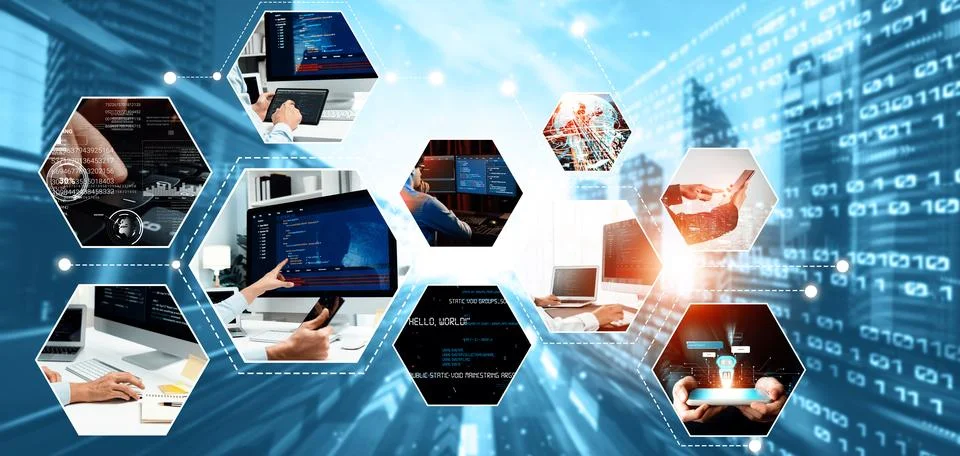 Computer programming, coding and AI artificial intelligence NLP data development Stock-Fotos