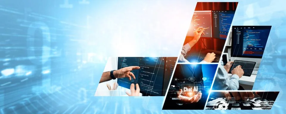 Computer programming, coding and AI artificial intelligence NLP data development Stock-Fotos