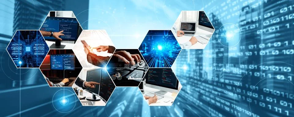 Computer programming, coding and AI artificial intelligence NLP data development 库存照片