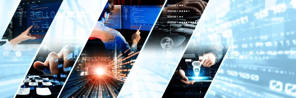 Computer programming, coding and AI artificial intelligence NLP data development Stock Photos