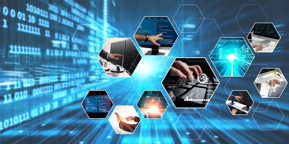 Computer programming, coding and AI artificial intelligence NLP data development 库存照片