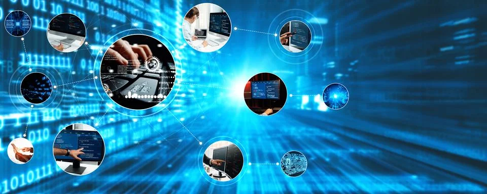 Computer programming, coding and AI artificial intelligence NLP data development Stock Photos