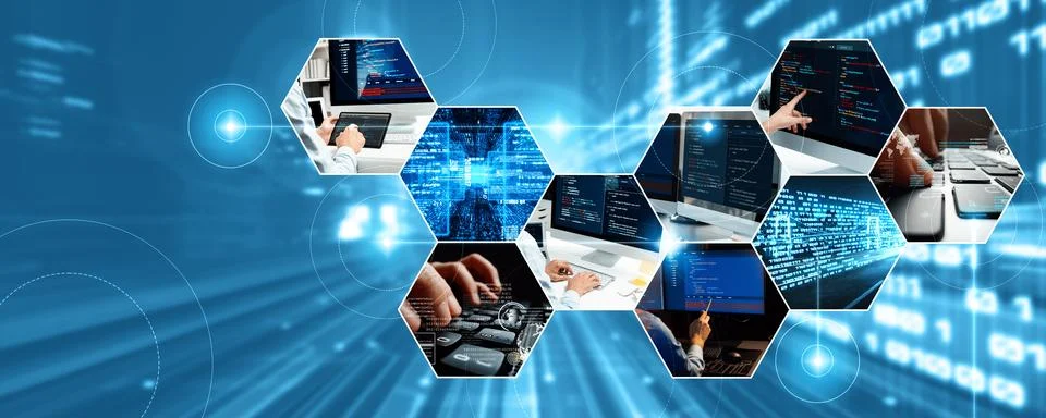 Computer programming, coding and AI artificial intelligence NLP data development Foto stock