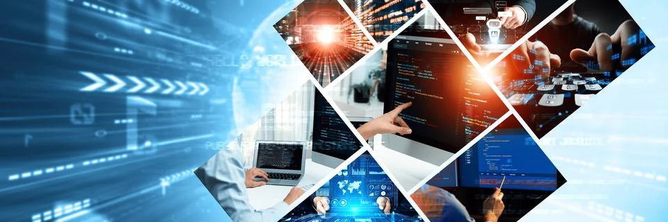 Computer programming, coding and AI artificial intelligence NLP data development Stock Photos
