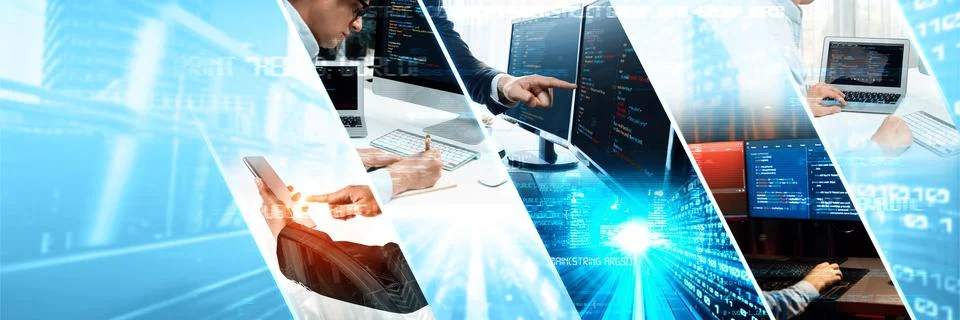 Computer programming, coding and AI artificial intelligence NLP data development Stock Photos