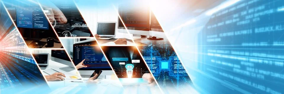 Computer programming, coding and AI artificial intelligence NLP data development 写真素材