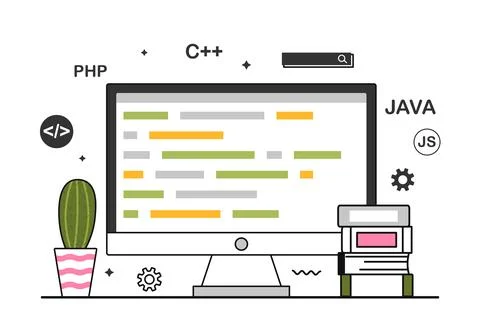 Computer programming concept 스톡 일러스트