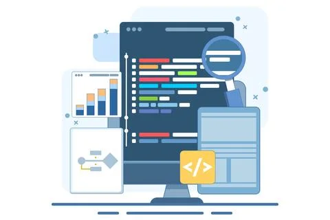 Computer programming concept or software or game development Stock Illustration