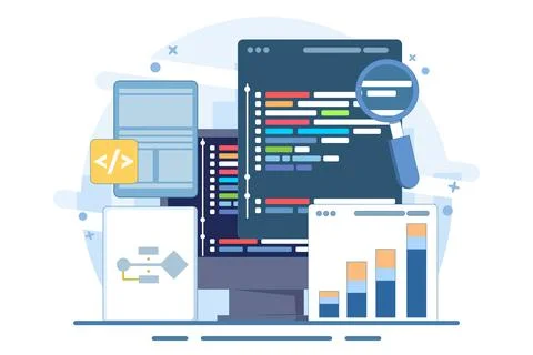 Computer programming concept or software or game development 스톡 일러스트