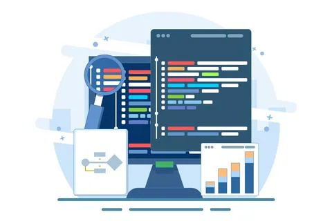 Computer programming concept or software or game development Stock Illustration