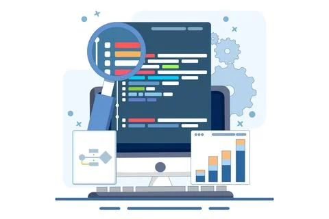 Computer programming concept or software or game development Stock Illustration