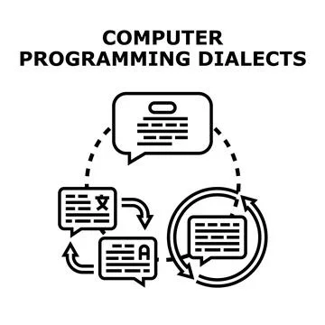 Computer programming dialects concept with data conversion イラスト素材