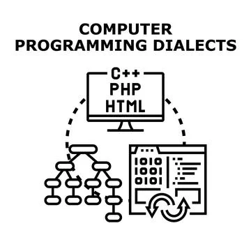 Computer programming dialects developing software algorithms coding 스톡 일러스트