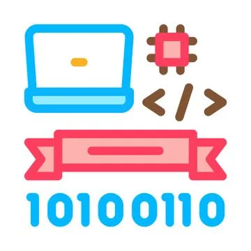 Computer Programming Graduation Icon Vector Outline Illustration Stock Illustration