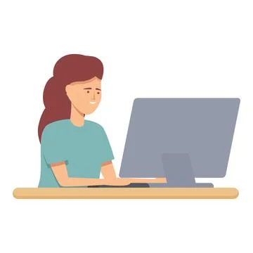 Computer programming icon cartoon vector. Education technology Stock Illustration