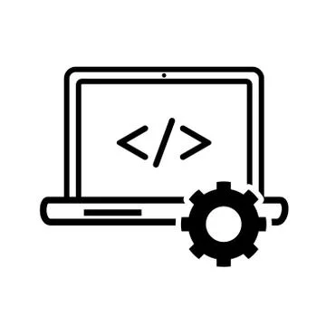 Computer programming icon - Vector iconic design 库存插图