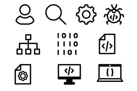 Computer programming icon  vector icons illustration Stock Illustration