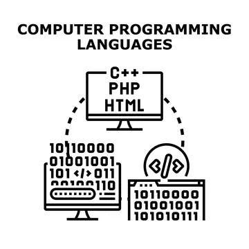 Computer programming languages development creating software applications イラスト素材