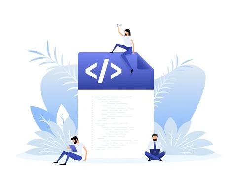 Computer programming or developing software or game. Web Development. Website Stock Illustration