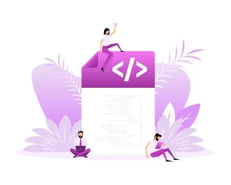 Computer programming or developing software or game. Web Development. Website Illustrazione stock