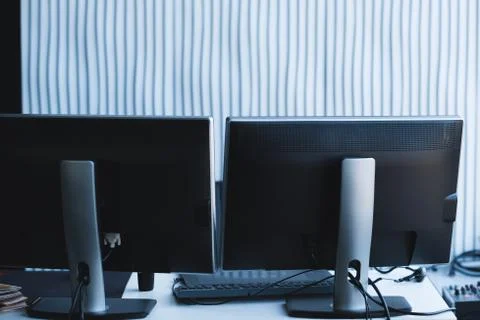 Computer programming software developer workplace Stock Photos