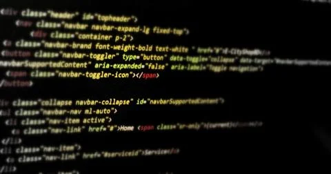 Computer programming source code.Abstract computer script source code . Foto stock