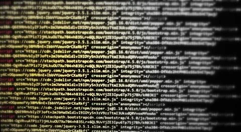 Computer programming source code.Abstract computer script source code . Stockfoto's