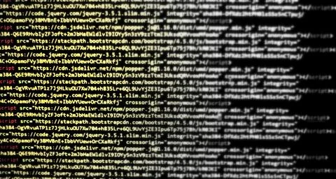 Computer programming source code.Abstract computer script source code . Stockfoto's
