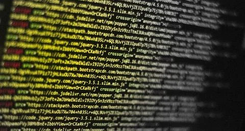 Computer programming source code.Abstract computer script source code . Stock Photos