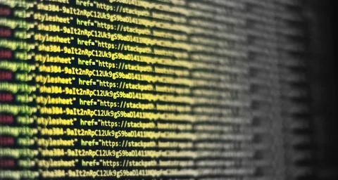 Computer programming source code.Abstract computer script source code . Stock Photos