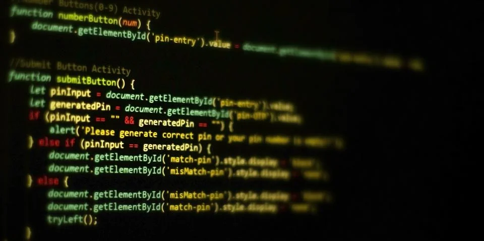 Computer programming source code.Abstract computer script source code . Stock Photos