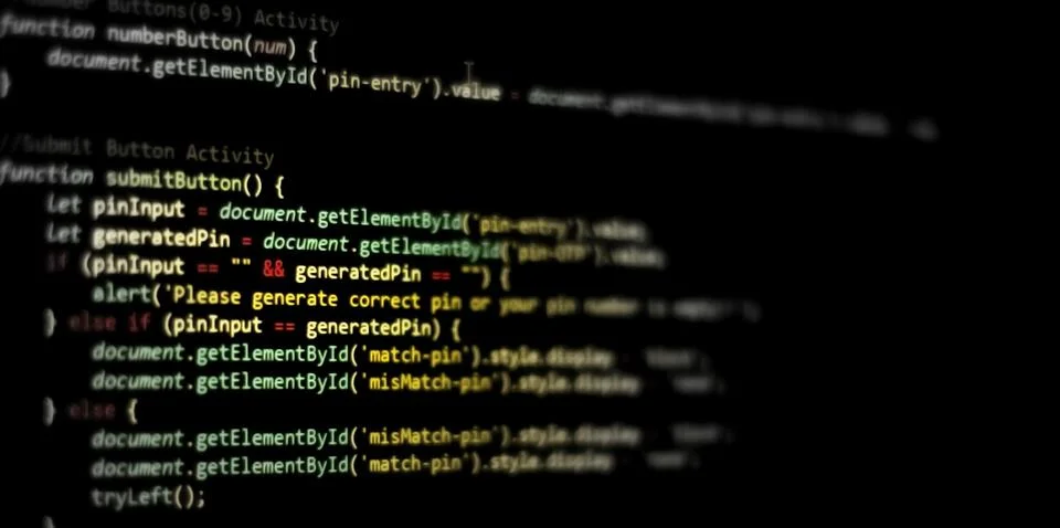 Computer programming source code.Abstract computer script source code . Stock Photos