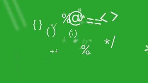 Computer programming syntax code symbols animated on green screen  perfect 库存影片 335217410