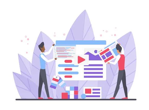 Computer programming web designer coding Stock Illustration