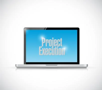 Computer project execution illustration design Stock Illustration