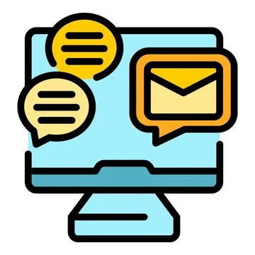 Computer promotion icon vector flat Stock Illustration