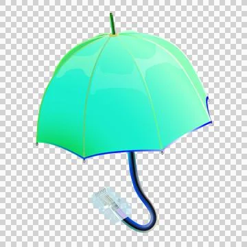 Computer protection concept, rj45 connector under umbrella, isolated. Network イラスト素材