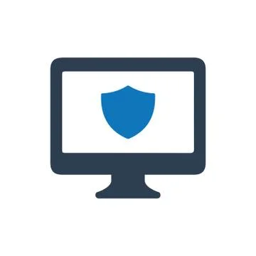 Computer protection icon Stock Illustration